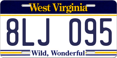 WV license plate 8LJ095