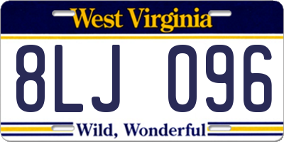 WV license plate 8LJ096