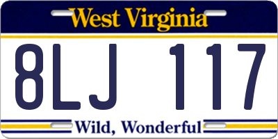 WV license plate 8LJ117
