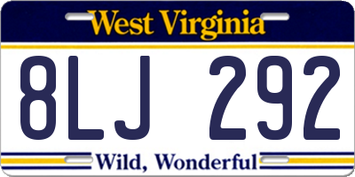 WV license plate 8LJ292