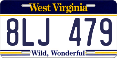 WV license plate 8LJ479