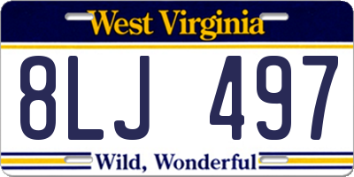 WV license plate 8LJ497