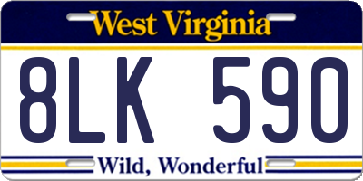 WV license plate 8LK590