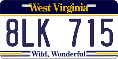 WV license plate 8LK715
