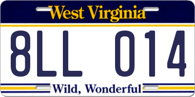 WV license plate 8LL014