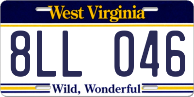 WV license plate 8LL046