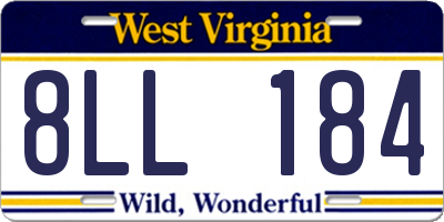 WV license plate 8LL184