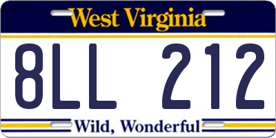 WV license plate 8LL212