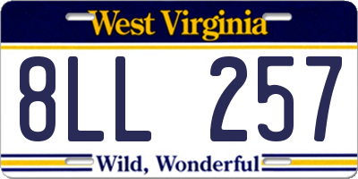 WV license plate 8LL257