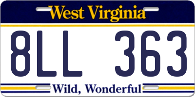 WV license plate 8LL363