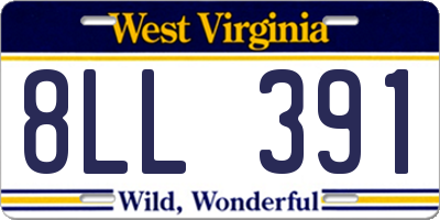 WV license plate 8LL391