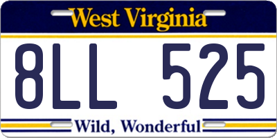 WV license plate 8LL525
