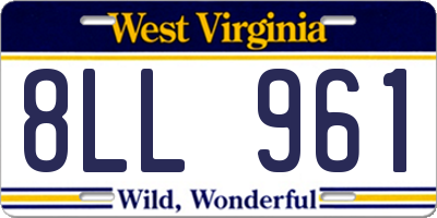 WV license plate 8LL961