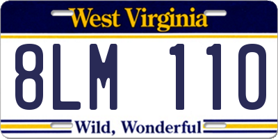 WV license plate 8LM110