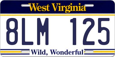 WV license plate 8LM125
