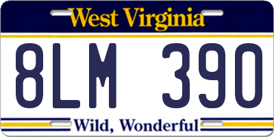 WV license plate 8LM390