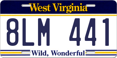 WV license plate 8LM441