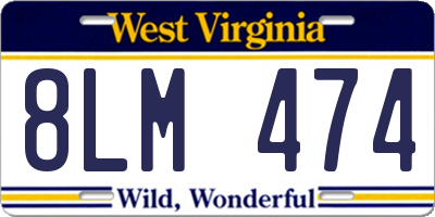 WV license plate 8LM474