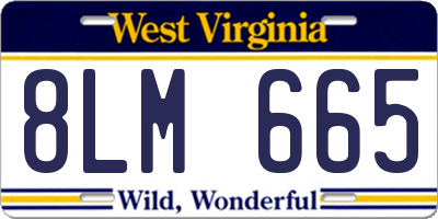 WV license plate 8LM665