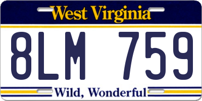 WV license plate 8LM759