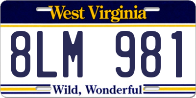 WV license plate 8LM981