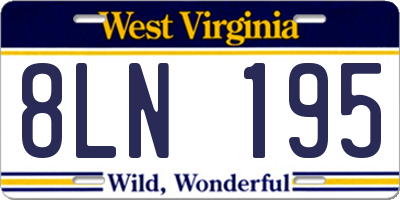 WV license plate 8LN195
