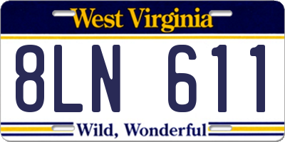 WV license plate 8LN611