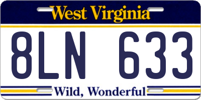 WV license plate 8LN633