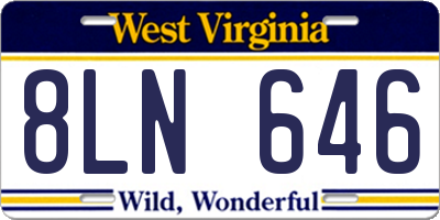 WV license plate 8LN646