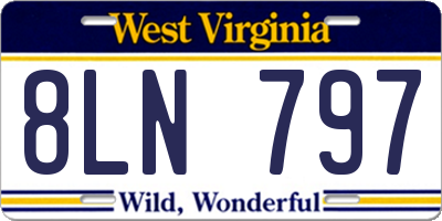 WV license plate 8LN797
