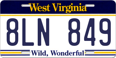 WV license plate 8LN849