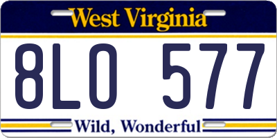 WV license plate 8LO577