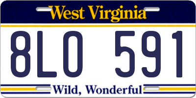 WV license plate 8LO591