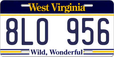 WV license plate 8LO956