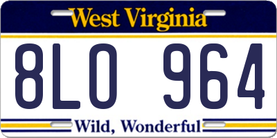 WV license plate 8LO964