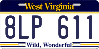 WV license plate 8LP611