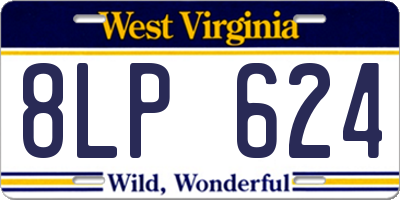 WV license plate 8LP624