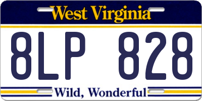 WV license plate 8LP828