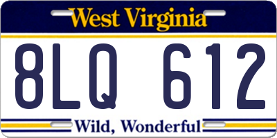 WV license plate 8LQ612