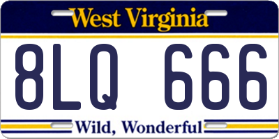 WV license plate 8LQ666