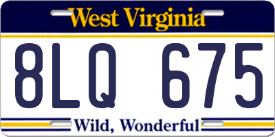 WV license plate 8LQ675