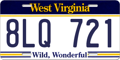 WV license plate 8LQ721