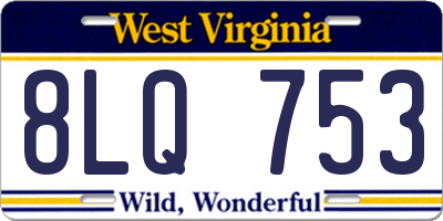 WV license plate 8LQ753