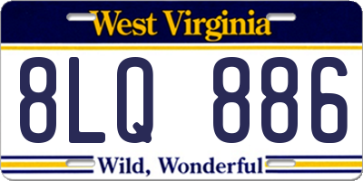 WV license plate 8LQ886
