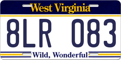 WV license plate 8LR083