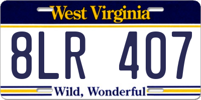 WV license plate 8LR407