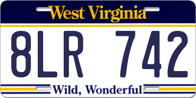 WV license plate 8LR742