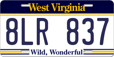 WV license plate 8LR837