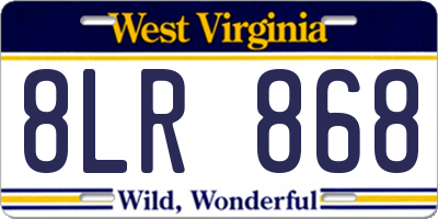 WV license plate 8LR868
