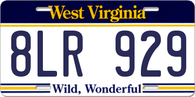 WV license plate 8LR929